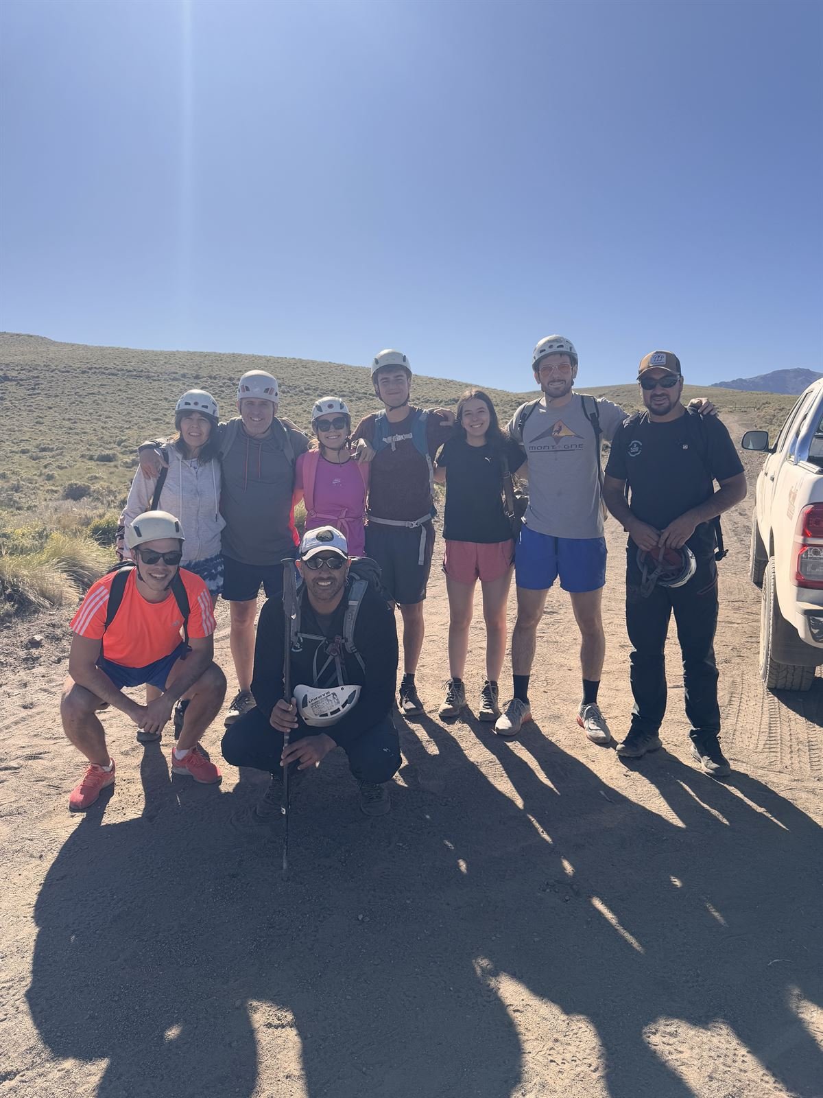 Grupo antes de ingresar al Cajón de Covunco